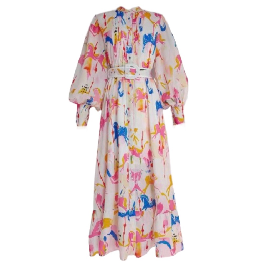 Carousel Print Maxi Dress 🎠✨